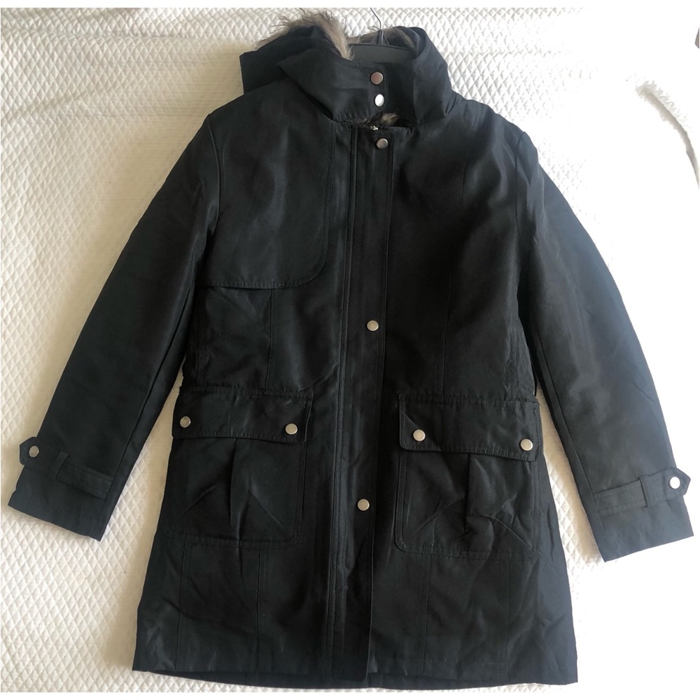 EUC, Hooded Jacket w/ Removable Faux Fur Lining